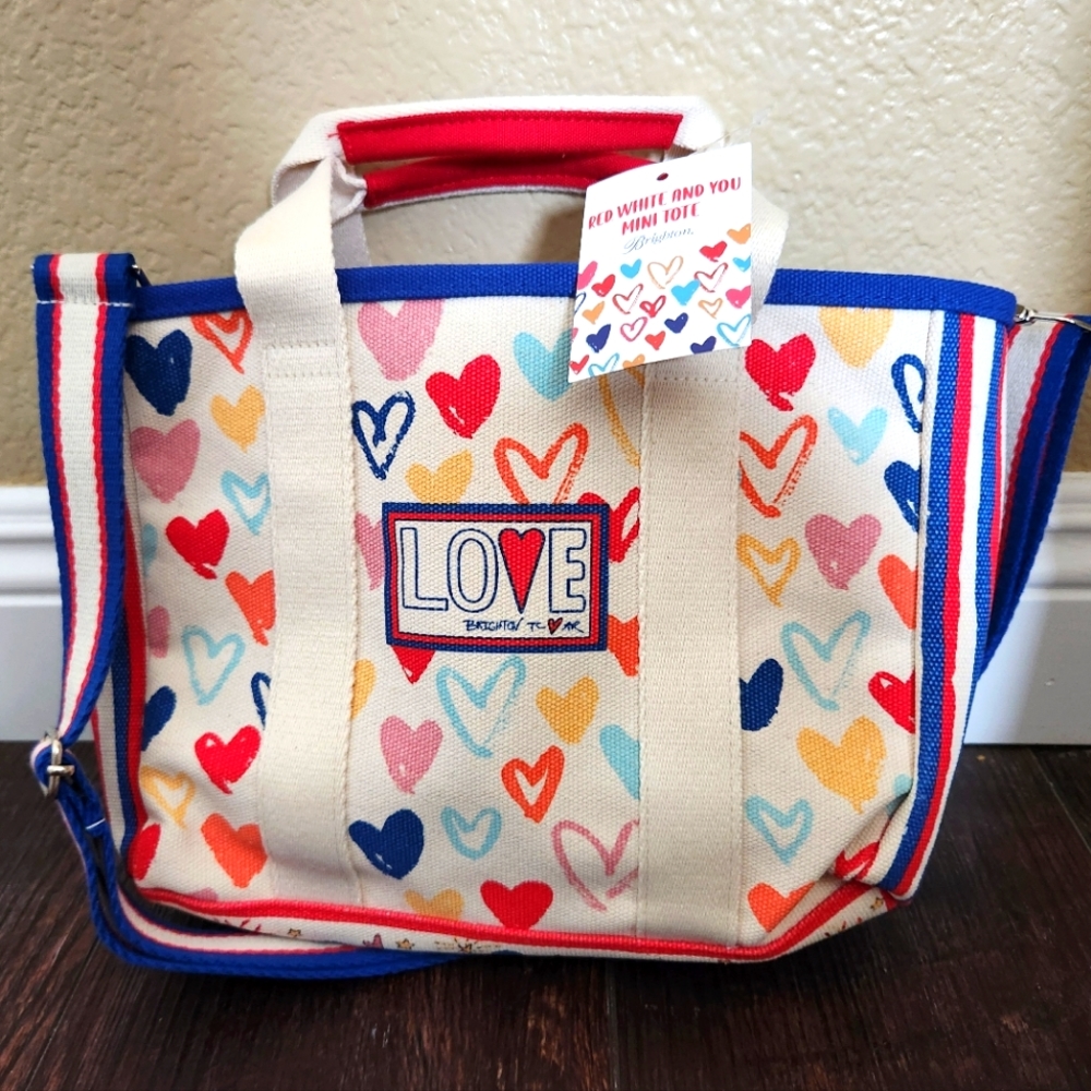 NEW NWT Red White and You Mini Tote, Canvas Bag